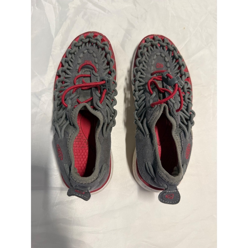 Keen Uneek O2 Kids Grey Red Corded Sport Sandal Sneakers‎ US 1Y EU 32/33